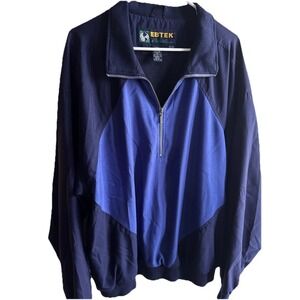 Eddie Bauer Golf EBTek  Mens Sz L Blue 1/4 Zip Pullover Mock Neck  Jacket
